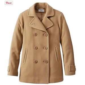 L.L. BEAN Women's Classic Lambswool Peacoat WOMENS SIZE 6 REGULAR Camel Co…